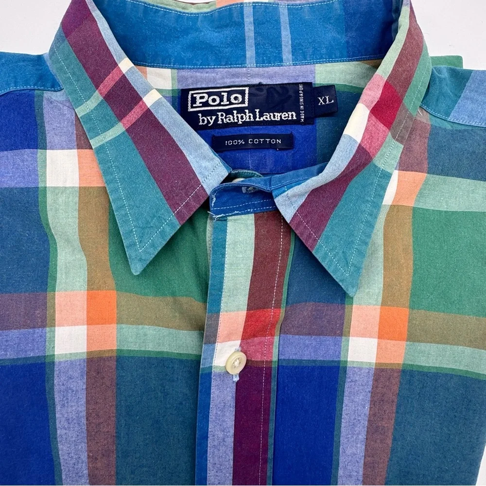 Polo by Ralph Lauren Men's Colorful Plaid‎ Shirt, Size XL